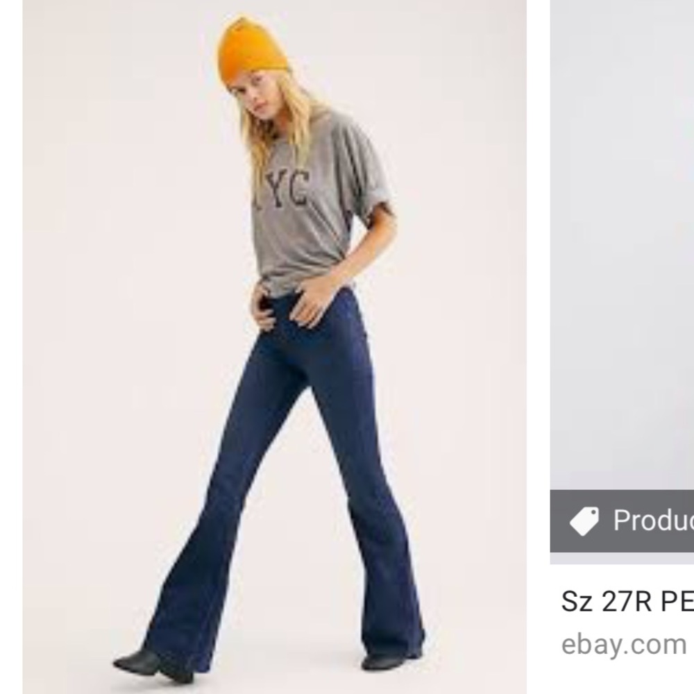 NWT Free People Pull in Wide  Leg Jeans